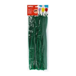 apli limpiapipas verdes para manualidades flexibles suaves tupidos facil manipulacion estimula creatividad y psicomotricidad ideal para escuelas y talleres infantiles color verde