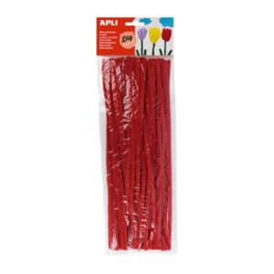 apli limpiapipas rojos para manualidades flexibles suaves tupidos facil manipulacion estimula imaginacion y creatividad desarrolla psicomotricidad fina color rojo