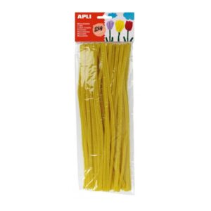 apli limpiapipas para manualidades flexibles suaves tupidos facil manipulacion estimula imaginacion y creatividad desarrolla psicomotricidad fina color amarillo
