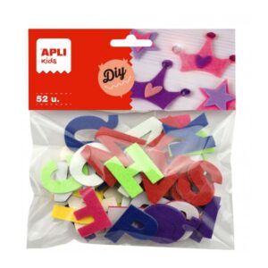 apli letras de fieltro surtidas gran resistencia ideal para manualidades y educacion infantil colores surtidos