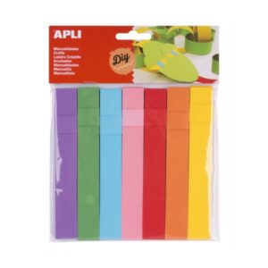 apli tiras de papel 30 tiras por color perfectas para decoraciones, guirnaldas y manualidades colores surtidos