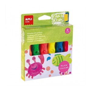 apli kids pack de 6 temperas en tubo con pincel 14ml practico y sin limpieza fomenta creatividad y colaboracion colores surtidos fluor