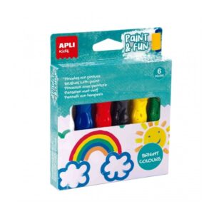 apli kids pack de 6 temperas en tubo con pincel 14ml practico y sin limpieza fomenta creatividad y colaboracion colores surtidos