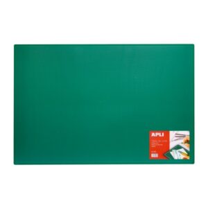 apli tabla de corte pvc a1 900x600x2mm antideslizante auto cicatrizante cuadricula y angulos impresos ideal para manualidades y escritorio color verde