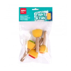 apli sellos de esponja con mangos de madera formas variadas mejora habilidades manuales estimula creatividad