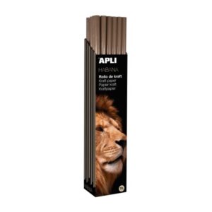 apli rollo de papel kraft 70gr fibras naturales alta resistencia homogeneidad de color ideal para embalajes y manualidades soporta temperas y acuarelas color marron