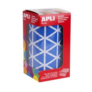apli rollo de gomets triangulares adhesivo permanente 2.832 gomets faciles de separar adhesivo base agua color azul