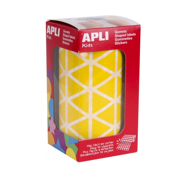 apli rollo de gomets triangulares adhesivo permanente 2.832 gomets color amarillo