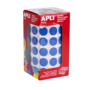 apli rollo de gomets redondos Ø 15mm adhesivo permanente 2.832 gomets adhesivo base agua libre de disolventes color azul