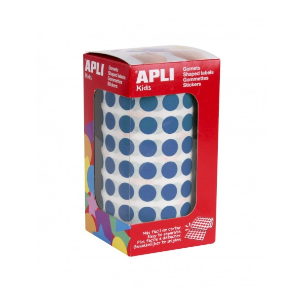 apli rollo de 5.192 gomets redondos adhesivo permanente adhesivo base agua libre de disolventes color azul