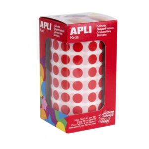 apli rollo de gomets redondos adhesivo permanente 5.192 gomets adhesivo base agua color rojo