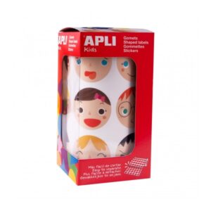 apli rollo de gomets emociones adhesivo removible 24 diseños distintos adhesivo base agua libre de disolventes