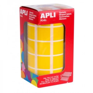 apli rollo de gomets cuadrados adhesivo permanente 1.770 gomets desarrolla habilidades adhesivo base agua color amarillo