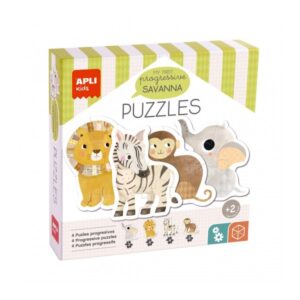 apli puzle my first savanna 16 piezas grandes 4 diseños de animales potencia psicomotricidad y concentracion