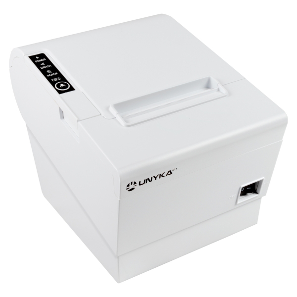 unykach pos5 white impresora termica de recibos velocidad 230mm/s usb, rj 45, rj 12 y rj11