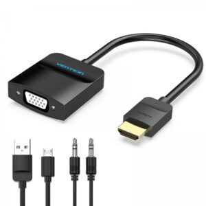 vention conversor hdmi macho a vga hembra con jack 3.5mm 0.15m color negro