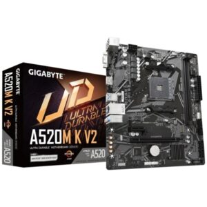 gigabyte a520m k v2 placa base amd a520 am4 2x ddr4 hdmi, m.2, pcie, 4x sata iii, usb, rj 45, vga, micro atx