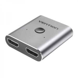 vention switch/splitter hdmi hembra a 2xhdmi hembra 4k bidireccional aluminio gris