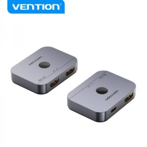 vention switch/splitter hdmi 2.1 8k bidireccional hdmi hembra/usb c hembra a 2x hdmi hembra color gris