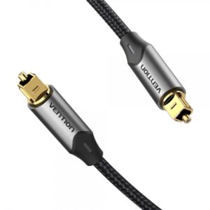 vention cable de audio de fibra optica 2m gris metalizado