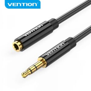vention cable extension estereo jack 3.5 macho a jack 3.5 hembra 0.5m color negro