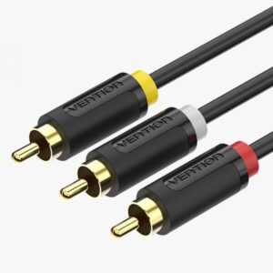 vention cable estereo 3x rca macho a 3x rca macho 2m color negro
