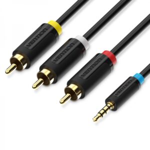 vention cable estereo jack 3.5 macho a 3x rca macho 1.5m color negro