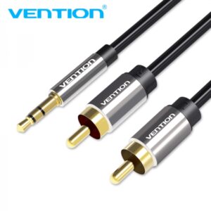 vention cable estereo jack 3.5 macho a 2x rca macho 1m color negro