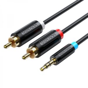vention cable estereo jack 3.5 macho a 2x rca macho 1.5m color negro