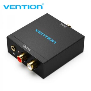 vention convertidor de audio toslink y rca a 2x rca color negro