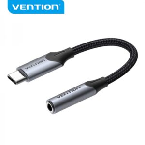 vention conversor usb tipo c macho a jack 3.5 hembra 0.10m color negro