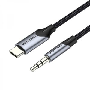 vention cable conversor audio usb c a jack 3.5 macho 1m color gris