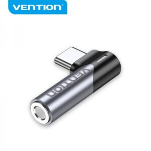 vention adaptador usb c macho a jack 3.5mm hembra aluminio gris