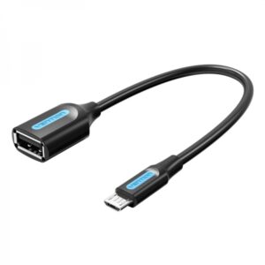 vention cable otg usb 2.0 micro b macho a usb a hembra 0.15m color negro