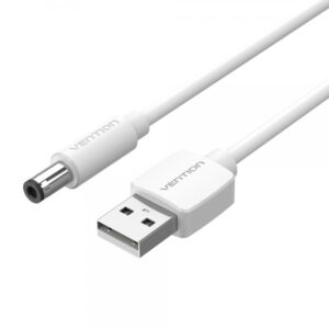 vention cable alimentacion usb a macho a dc 5.5mm macho 1m color blanco