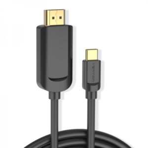 vention cable conversor usb c macho a hdmi macho 4k 1.4 1.5m color negro