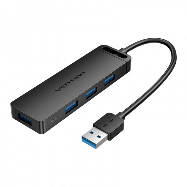 vention hub 4 en 1 usb 3.0 a 4xusb3.0/microusb/pd 0.5m color negro