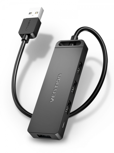 vention hub 4 en 1 usb 2.0 macho a 4xusb hembra 0.15m color negro