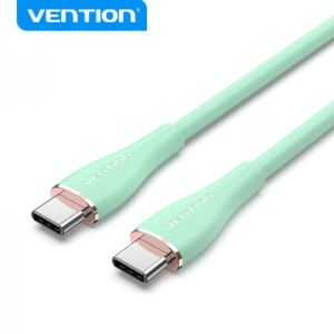 vention cable usb c macho a usb c macho 1m verde silicona 5a 100w 480mbps