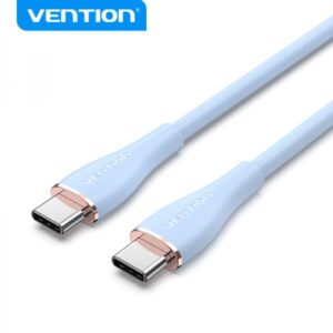 vention cable usb c macho a usb c macho 5a 100w 480mbps 1.5m color azul silicona