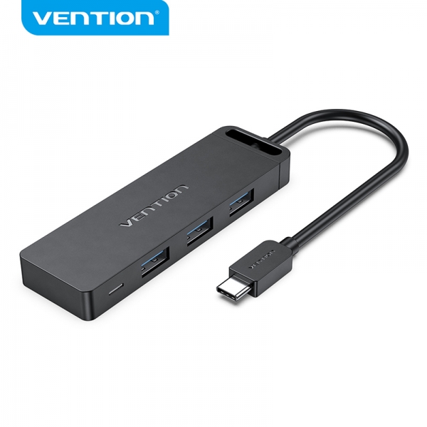 vention hub 5 en 1 usb c a 3xusb3.0/usb c(gen1)/micro b powered 0.15m color negro