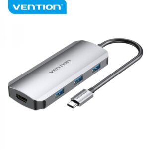 vention docking 5 en 1 usb c a hdmi 4k/3xusb3.0/pd100w 0.15m color gris