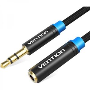 vention cable alargador estereo jack 3.5 macho a jack 3.5 hembra 1m color negro
