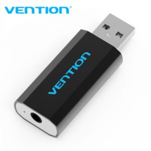 vention tarjeta de sonido externa usb a ctia color negro metalizado