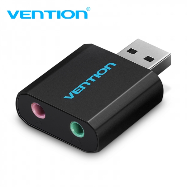 vention tarjeta de sonido 2.1 color negro