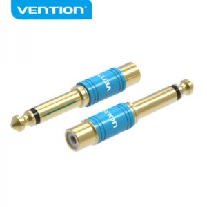 vention adaptador rca hembra a jack 6.5 macho color azul