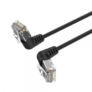 vention cable de red utp rj45 slim cat.6a cabeza rotatoria 360º angulo recto 1m color negro