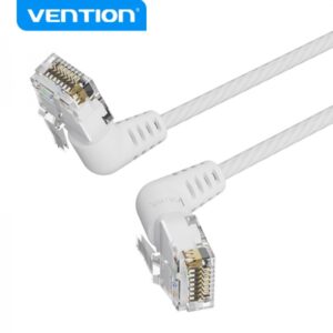 vention cable de red utp rj45 slim cat.6a cabeza rotatoria angulo 360º recto 1.5m color blanco