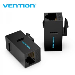 vention pack de 5 adaptadores conector utp rj45 hembra a hembra cat6 color negro