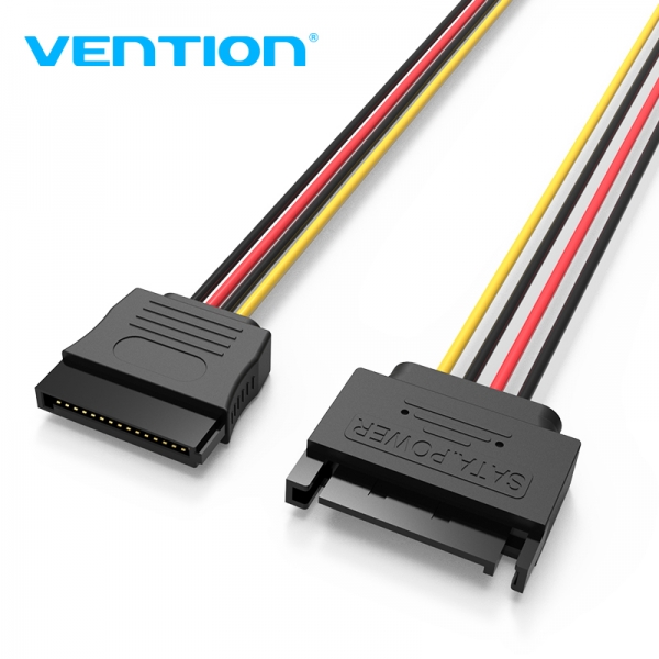 vention cable de alimentacion extension sata 15p 0.3m color negro
